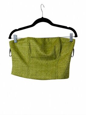 Majorelle Green Tweed Strapless Tube Top M